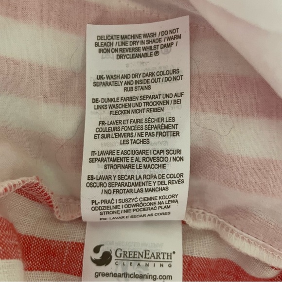 Boden Alma Tie Waist Linen Shorts Cherry Red Stripe Size 16-18 NWT - Picture 7 of 15